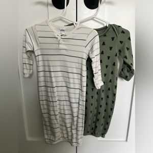 Two organic infant sleep sacks, Modern Moments and Touched by Nature.